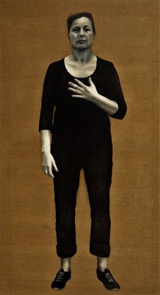 Jag lyssnar. Tempera och blyerts på duk. 60 x110 cm. 2017 - kopia (2)